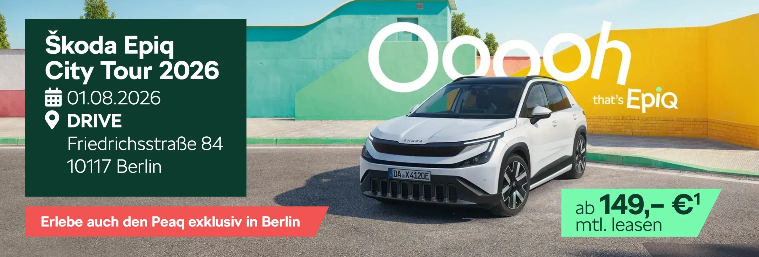 Epiq City Tour: Am 01.08.2026 den neuen Epiq live erleben - DRIVE - Friedrichstr. 84, 10117 Berlin | Erlebe auch den neuen Peaq exklusiv in Berlin